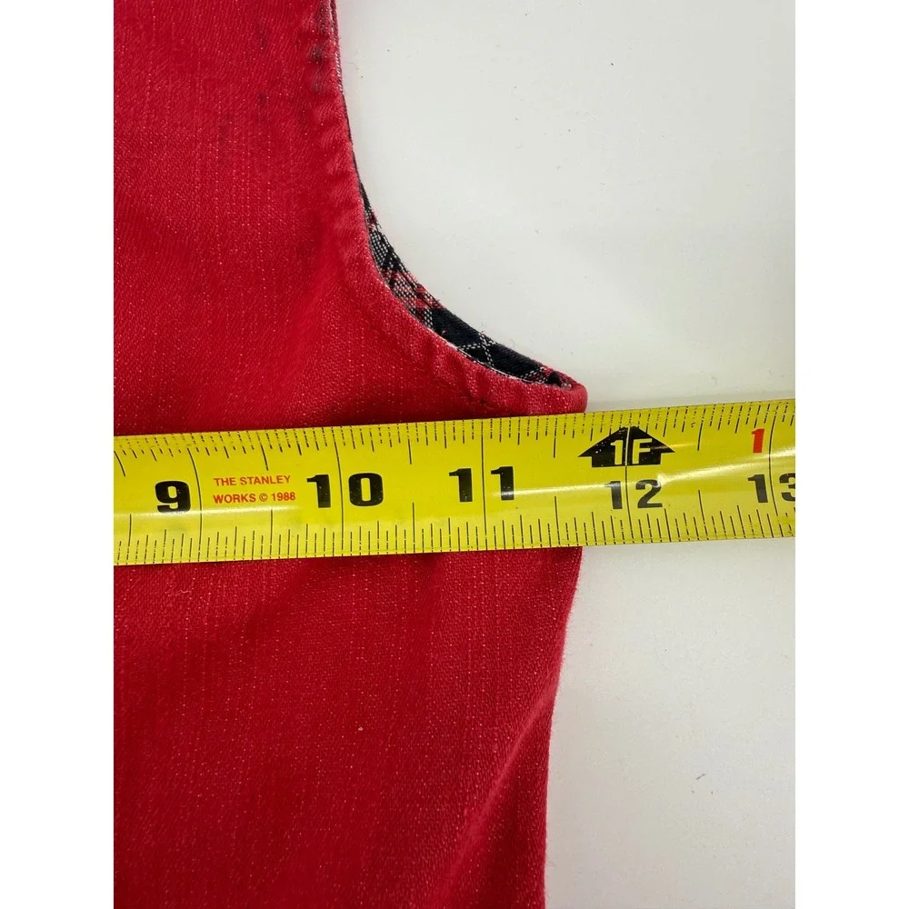 Tommy Hilfiger Pleated Jumper Dress Size 5 Cotton Red Preppy Plaid Lined Y2K